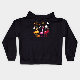 Flamingo Happy halloween Kids Hoodie